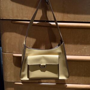 Mondani Mustard Shoulder Bag with Brown Accents